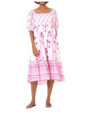 Oliphant 🌹Womens Pink Floral Print Sundress with Spaghetti Straps